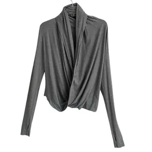 Lululemon Iconic Wrap Womens 6 Yoga heathered gray loose‎ fit workout dance thumbnail 3