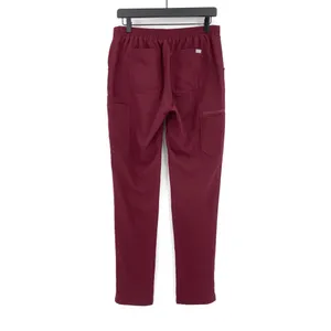 FIGS Yola Skinny Scrub Pants Burgundy S Tall thumbnail 6