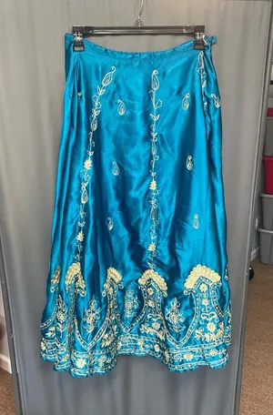 Soft Surroundings peacock teal Indian embroidered vintage medium (b57) thumbnail 1