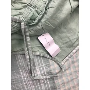 American Eagle‎ Mini Dress Womens M Green NWT Mixed Gingham Plaid Linen Blend thumbnail 3