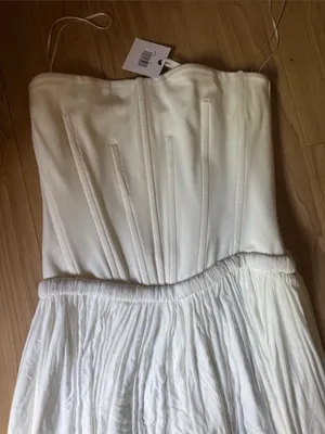 Simkhai Adalys Bustier Dress in Ivory White Size 0 thumbnail 2