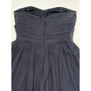 J.Crew Arabelle Strapless‎ Silk Chiffon Dress Navy Blue Size 4 Ruched Cocktail thumbnail 5