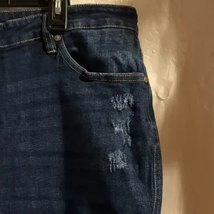 Kancan High‎ Rise Frayed Hem Cropped Jeans Size 2XL Dark Wash Raw Hem KC7340D-P thumbnail 5
