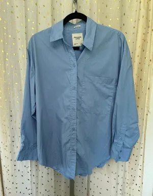 Abercrombie & Fitch Women's Oversized Poplin Button Down Collar Shirt S thumbnail 1