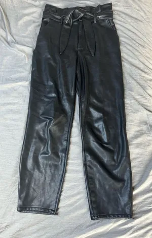 Abercrombie & Fitch Tie Waist Leather Pants thumbnail 1