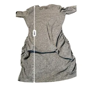 Vuori Halo Ruched Dress Womens Medium‎ Heather Grey DreamKnit Long Sleeve Mini thumbnail 12