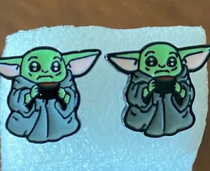 Star Wars Boutique Baby yoda kawaii stud earrings thumbnail 1