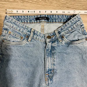Waven Tova 90s Wide Leg Jeans V-Waist Light Blue Raw Hem Womens 26 x 31‎ US 4 thumbnail 5
