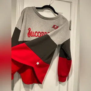 Tampa Bay Buccaneers Size M Touch Outfield Deep V-Back Tie Pullover Sweatshirt thumbnail 5