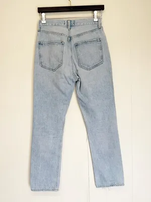 AGOLDE Riley Ripped Straight Leg Jeans in Clear Skies Size US thumbnail 4