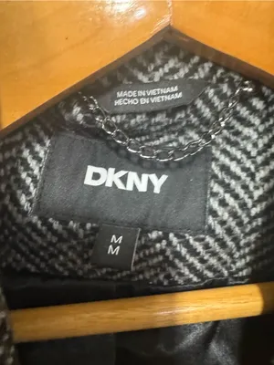 DKNY Women's HerringboneDouble Breasted Wool Blend Coat Medium New thumbnail 6