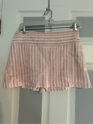 Altar’d State Ava Linen Striped Skort thumbnail 5