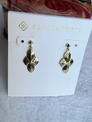 Kendra Scott Abbie drop earrings in gold metal thumbnail 5