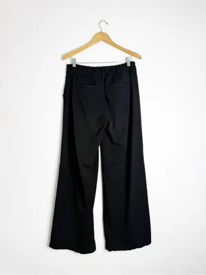 American Eagle Wide Leg Trousers Size 6 Black High Rise Stretch Dress Pants thumbnail 2