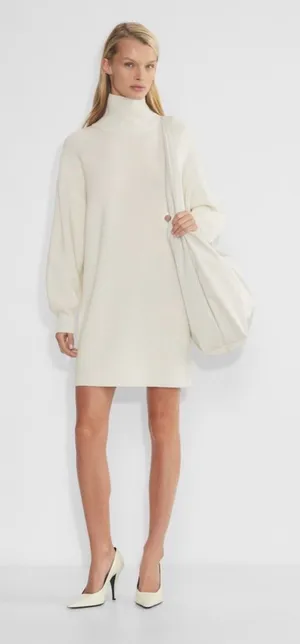 Aritzia Babaton Maclean Merino Wool Ribbed Sweater Dress NWT Size S thumbnail 1