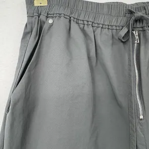 Cider Wide Leg Cargo Pants Gray Elastic Waist Drawstring Casual Utility Sz Large thumbnail 4