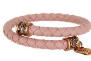 Alex and Ani Vintage 66 Pink Leather Wrap Bracelet thumbnail 1