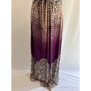 Soma Sleeveless Maxi Dress V Neck Brown‎ Purple Paisley Boho Resort Moody thumbnail 3
