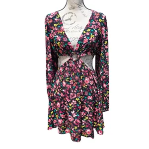The Drop x Lauravanessa NWT Floral Cutout Mini Dress Black‎ Multi Size M thumbnail 2