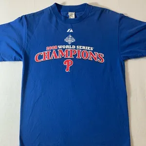 Source Unknown Philadelphia Phillies Blue T Shirt Sz Medium Adult thumbnail 1