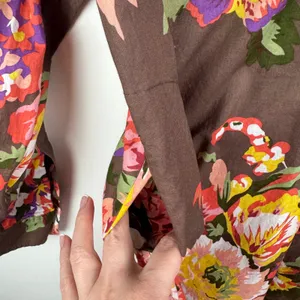 Soft Surroundings Floral Tunic Top Size S/M Long Sleeve Boho‎ Artsy Cottage Fall thumbnail 2