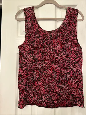 Women’s Pink & Black Animal Print Sleeveless Camisole thumbnail 2