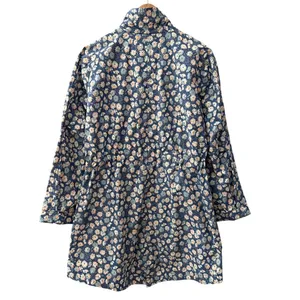 Madewell Preppy Ruffle-Neck Anorak‎ Raincoat French Floral Blue Moon Size Smalll thumbnail 6