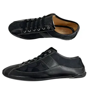 Coach Suee Black Monogram Canvas/Leather Lace-up Comfort Sneakers Size 6.5 thumbnail 5