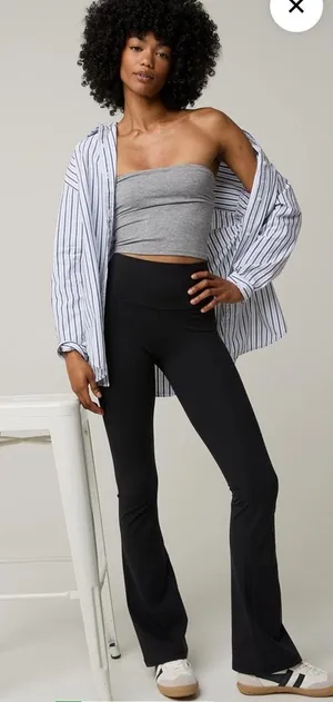Aerie Black Boot Cut flare Pants Size Large thumbnail 1