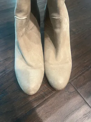 Free People Tan Soft Suede Heeled Boots 9 Made in Italy GUC thumbnail 9