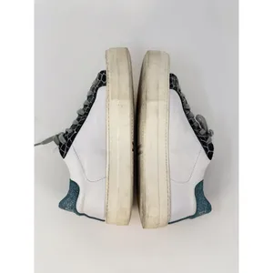 P488 Thea Shabby Womens Shoes White Leather Embossed Low Top Sneaker 37 US 7 thumbnail 9