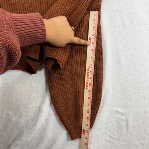 Urban Heritage L Cropped Knit Sweater‎ Rust Brown Balloon Sleeve Cozy Oversized thumbnail 8