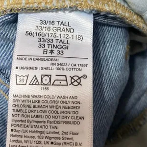 GAP Women's Blue High Waist Distressed Cut-Off Bermuda Denim Shorts 33/16 Tall thumbnail 5