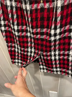 Cute classic Talbots wool blend plaid red pencil skirt preppy twee academia mini thumbnail 9