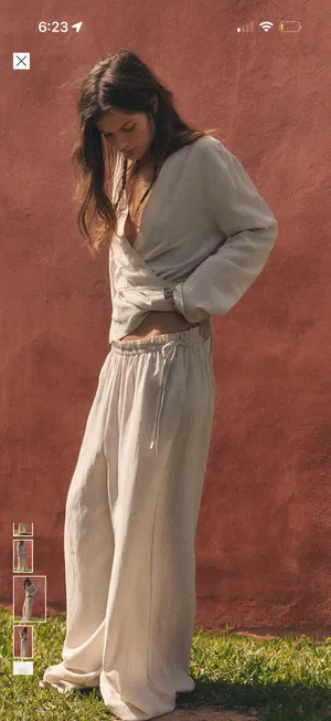 ZARA tied palazzo pants thumbnail 2