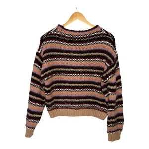 Elsamanda Striped Alpaca Wool Blend Sweater Womens Large Brown Multi Knit Italy‎ thumbnail 6