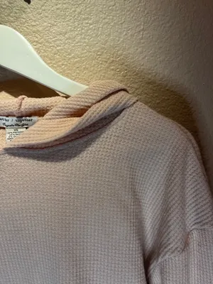 Better Together Women’s Ballet Pink Soft Waffle Knit Cropped Hoodie Size XS thumbnail 6