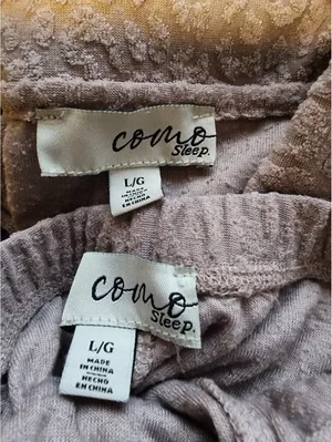 Como Sleep Women's Short Sleeve Pajama Set in Light Mauve Leopard, Size Large thumbnail 6