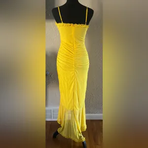💛TIANMI Mesh Slip Ruffle Maxi Dress💛 ~M NWT thumbnail 10