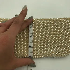 Vintage Cream/White Pearl Style Beaded Clutch OS thumbnail 11
