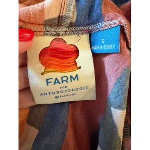 FARM‎ Rio Hanky Wrap Midi Dress Women Small Orange Red Boho Tropical Anthro thumbnail 10