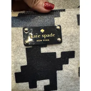 Kate Spade Telltale Twinkle‎ Tote Set Black Sparkle Cream Wool Houndstooth thumbnail 11