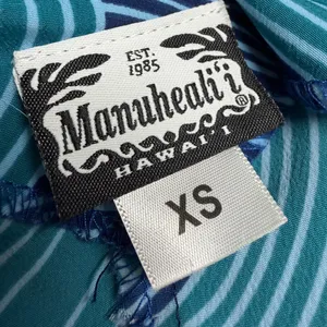 Manuhealii Manuheali’i Teal Blue Swirly‎ Hawaiian Romper Luau Graduation Retro thumbnail 6