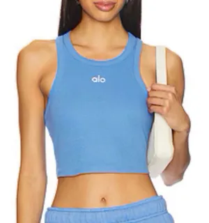Alo Yoga Aspire Tank Crystal Clear Blue/White L thumbnail 1