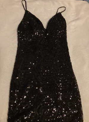 Windsor Black Sequin Mini Dress thumbnail 4