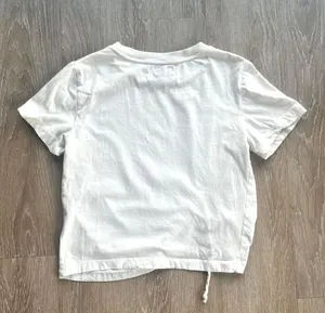 Urban Outfitters White Cutout Crewneck Crop Tee thumbnail 2