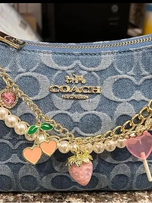 Coquette Charms Purse Chain ~ Kawaii Strawberry, Lollipop‎ & Strawberry Charms thumbnail 2