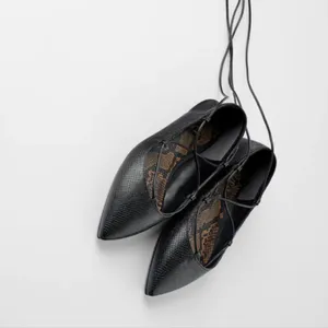 Nwt Zara Animal Print Tied Ballet Flats thumbnail 7