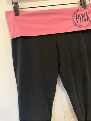 PINK Y2K Victoria's Secret Pink Fold Over Yoga Leggings Women’s Size Medium thumbnail 3