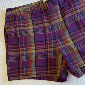 a new day Size 10 Purple Tan Plaid Women's Shorts thumbnail 3